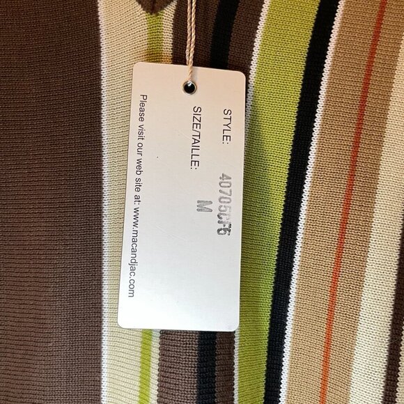 NWT Mac & Jac Striped Cotton Blend V-Neck Sweater - Picture 6 of 8